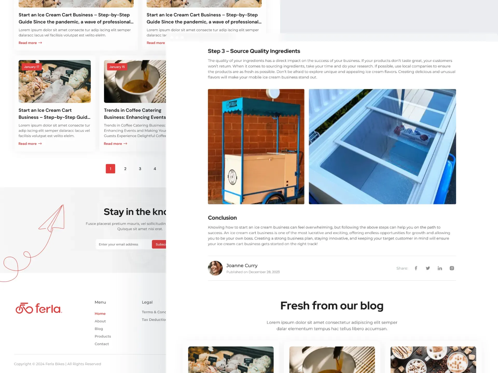 Ferla blog article and homepage sections