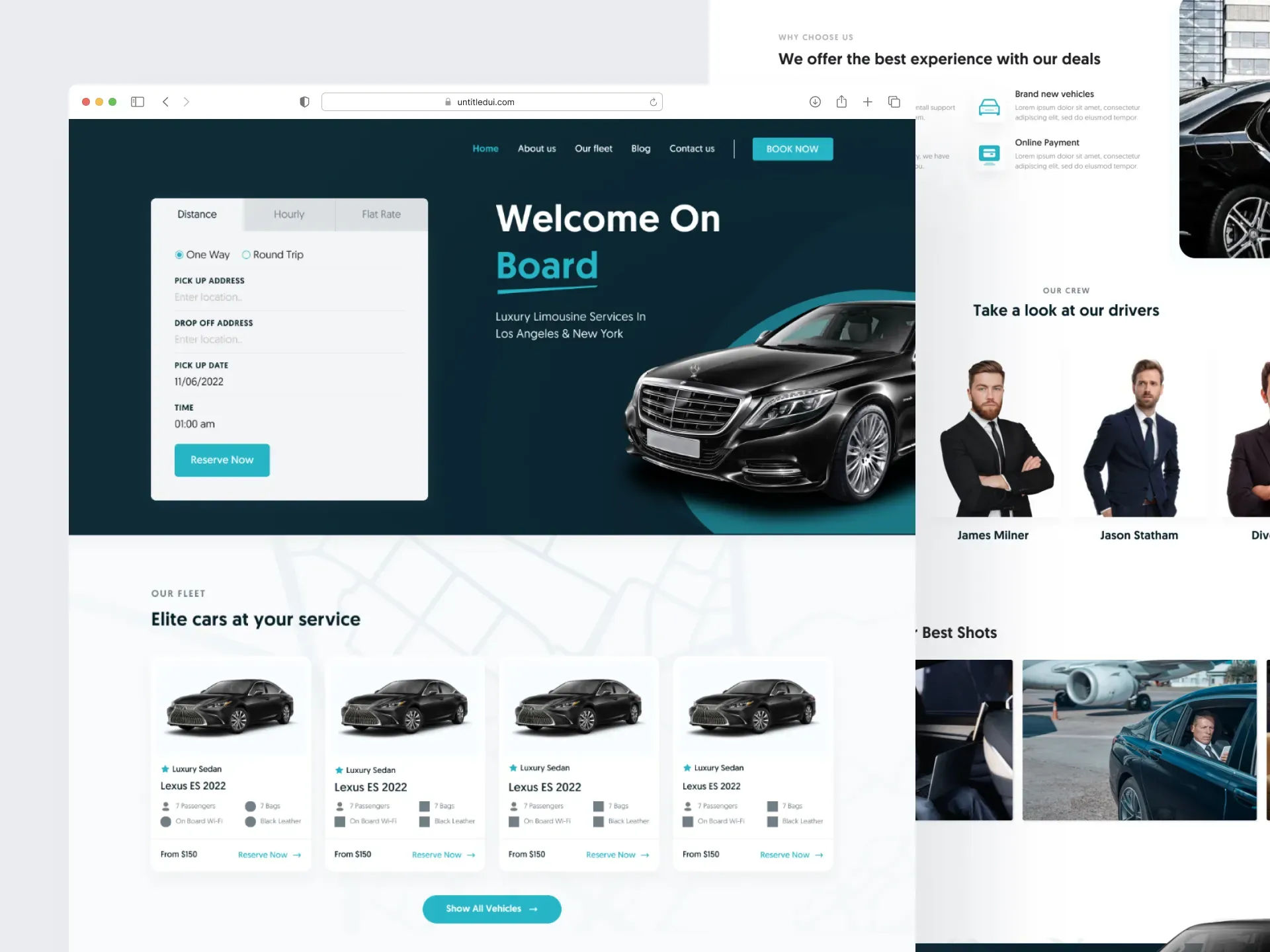 Silimo pages: fleet, drivers, why choose us and photo gallery